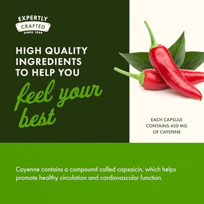 Swanson Cayenne - Herbal Supplement Promoting Digestion, Circulation & Metabolism Support - Natural Formula May Support Heart Health - (300 Capsules, 450mg Each) (2 Pack) - Image 5