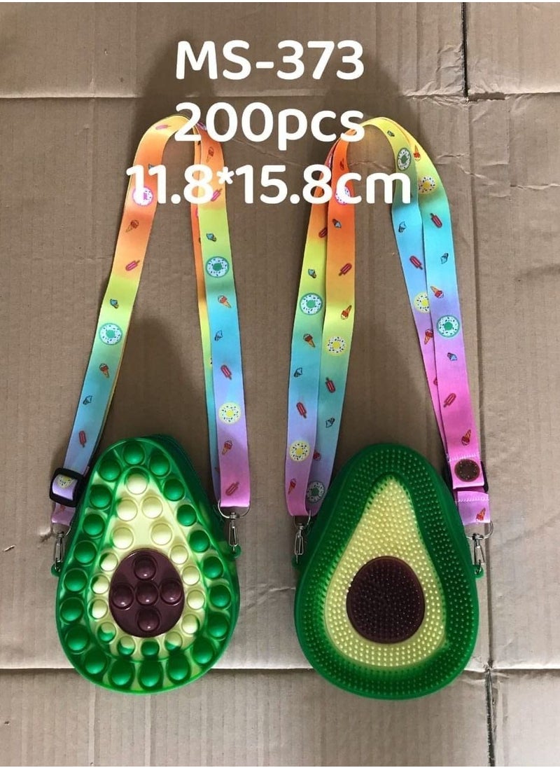 Estelle - Pop Fidget Toys It Avocado Shoulder Bag, Pop Fidget Toys It Purse Popper Push Bubble Fidget Sensory Stress Release Toys for Kids School Supplies for Girls Avocado - Image 1