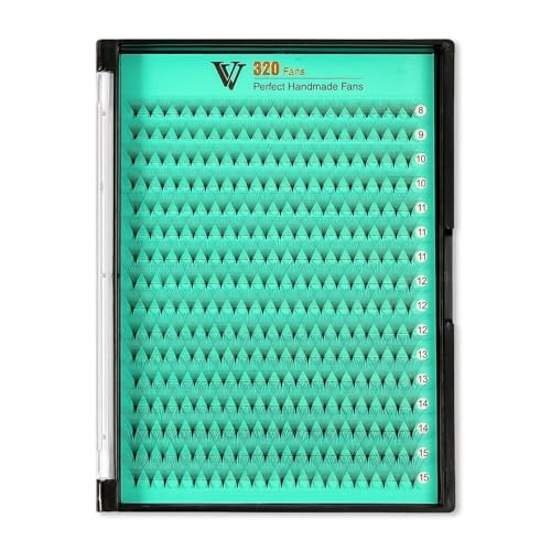 VAVALASH Premade Fans Eyelash Extensions 320 Fans 10D 14D 16D 20D 003 005 007 Thickness CD Curl Middle Stem Heat Bonded Premade Fans Russian Volume Lash Extensions 320 Fans12D003D815mm - Image 1