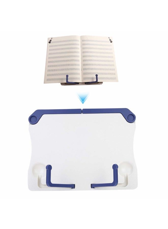 Focket Sheet Music Book Stand,Plastic Foldable Adjustable Multiple Angles Tablets Smartphones Holder Tray Lightweight Portable Bookstand for Children Teenager Students Adults - Image 4