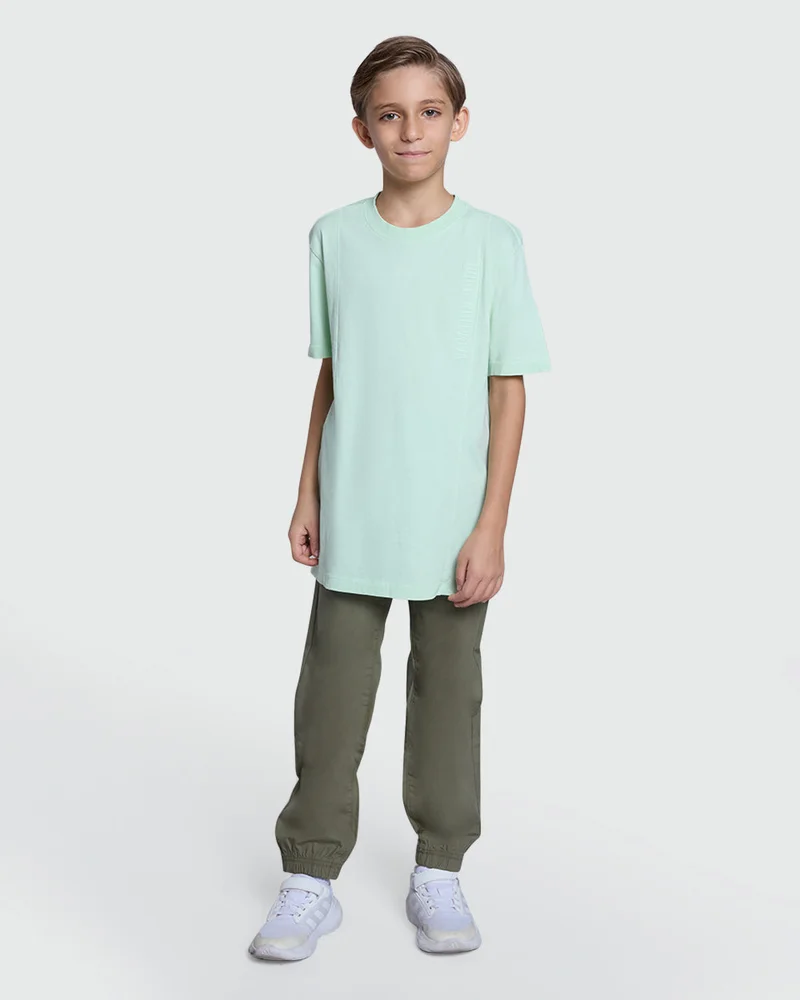 او في اس Milky Green Graphic Tee – Boys’ Range By OVS