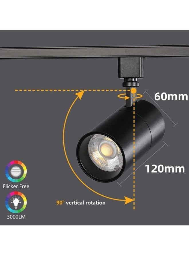 Generic - 7W Dimmable LED Track Lighting Heads H Type Track Light Replacement Fixtures 3000K GU10 Base Adapter Ceiling Spot Light Fixture Direction Adjustable - Image 1