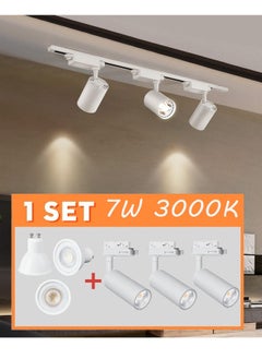 7W Dimmable LED Track Lighting Heads H Type Track Light Replacement Fixtures 3000K GU10 Base Adapter Ceiling Spot Light Fixture Direction Adjustable