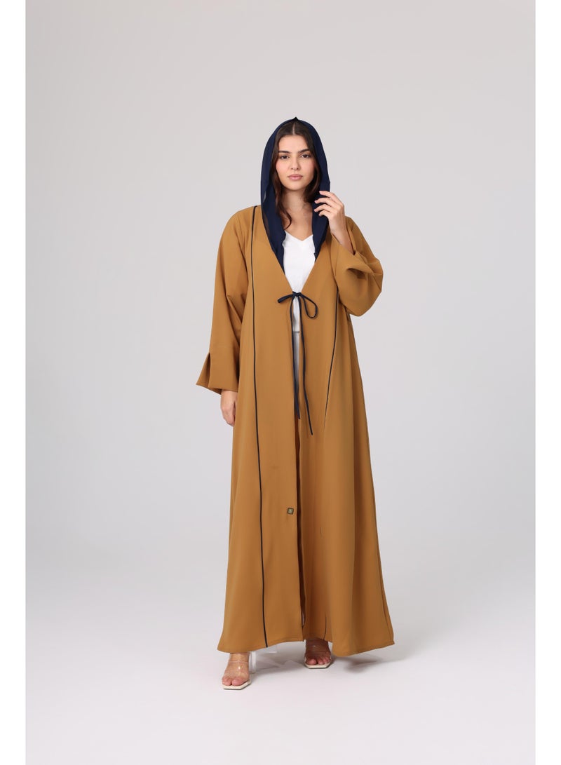 اكسا عباية مربوطة من الامام ملونة غير رسمية ABY1103 - Image 1