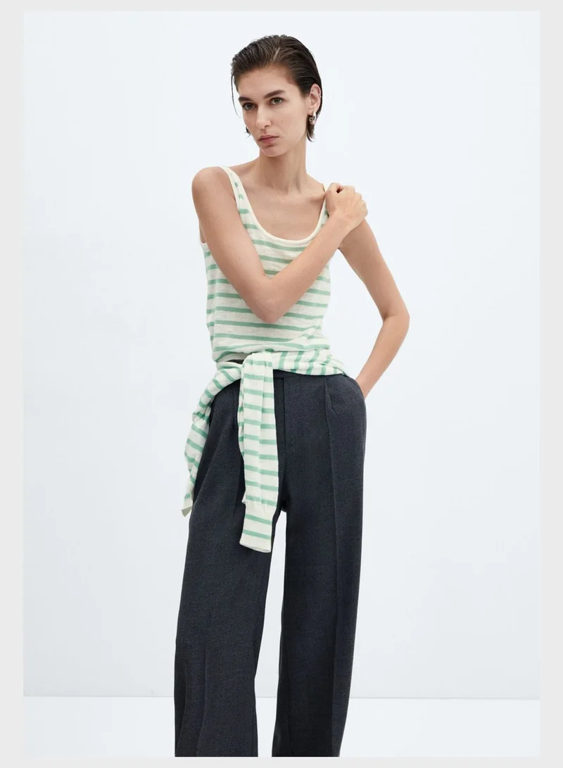 مانجو بلوزة حمالات مخططة