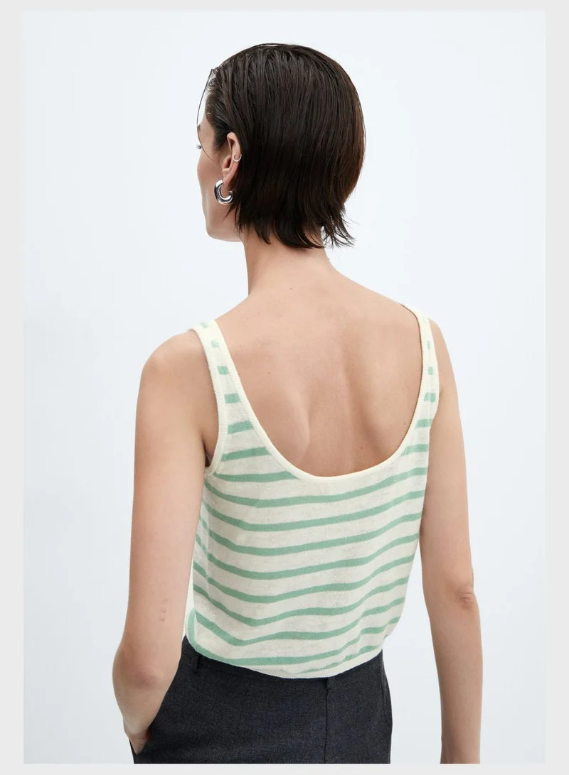 مانجو بلوزة حمالات مخططة