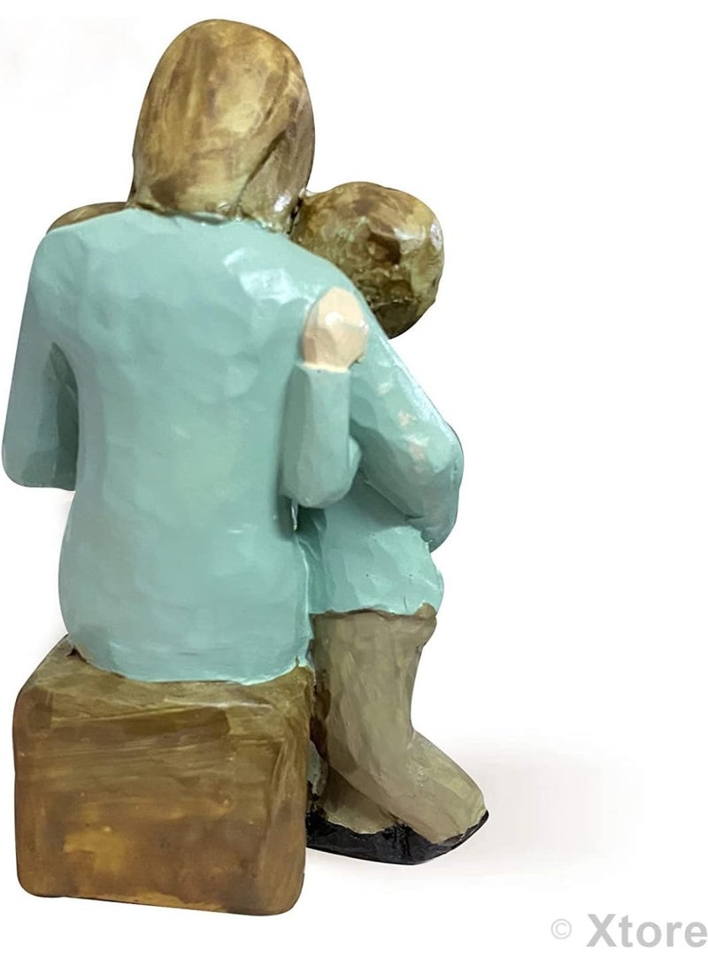Xtore® Beautiful Hand Painted Medium Size Resin Miother and Child Statue (Pack of 1, Multicolor) - Image 5