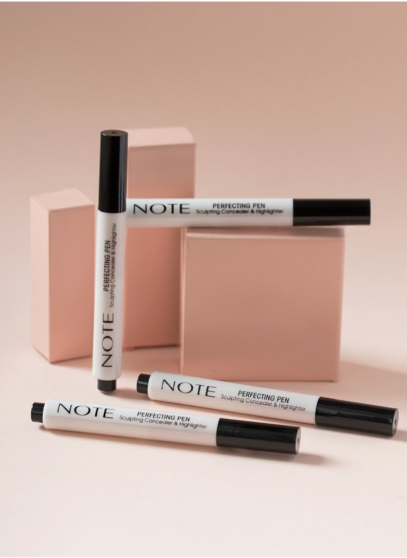 NOTE Cosmetics - Note Perfecting Pen Concealer & Highlighter - 01 Light Rose | Sculpt & Correct with Saccharide Isomerate & Vitamin E for All Skin Types - Image 1