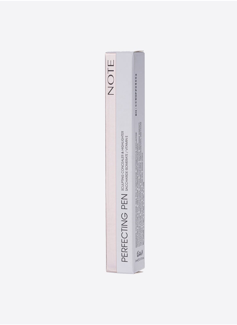 NOTE Cosmetics - Note Perfecting Pen Concealer & Highlighter - 01 Light Rose | Sculpt & Correct with Saccharide Isomerate & Vitamin E for All Skin Types - Image 1