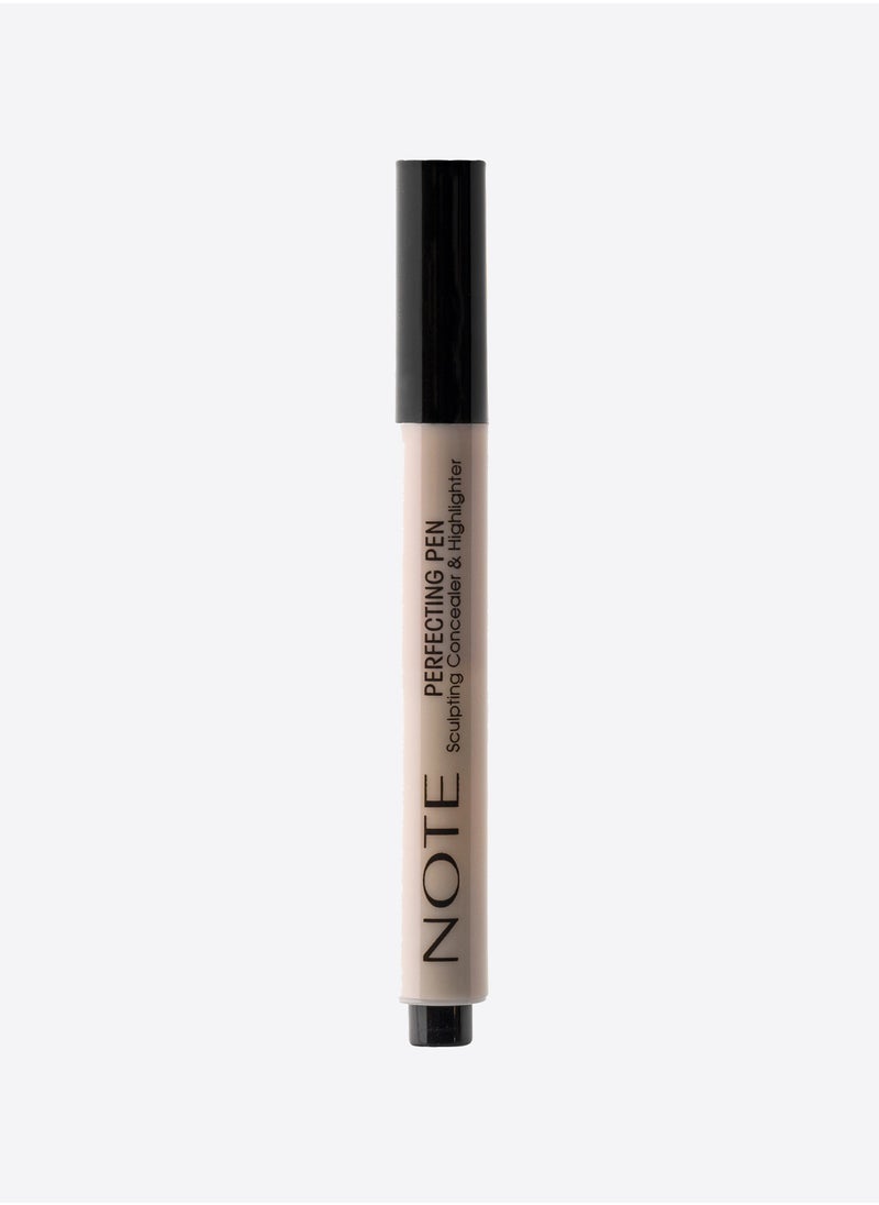 NOTE Cosmetics - Note Perfecting Pen Concealer & Highlighter - 01 Light Rose | Sculpt & Correct with Saccharide Isomerate & Vitamin E for All Skin Types - Image 1