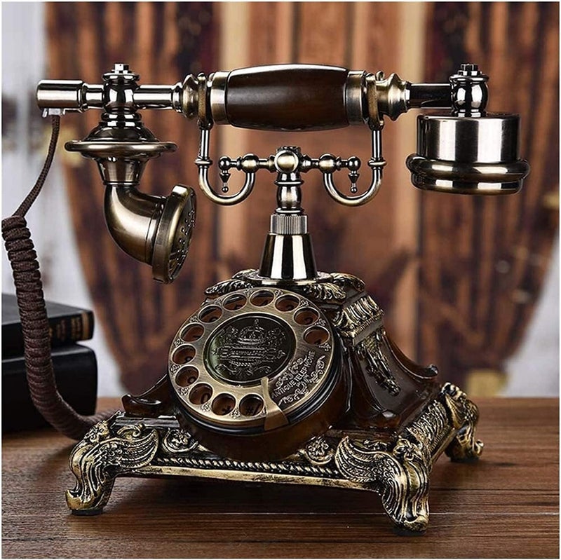 Dratal هاتف دوار قديم الطراز مزيف من النحاس بتصميم عتيق - برونزي (DT-NEW01) - Image 3