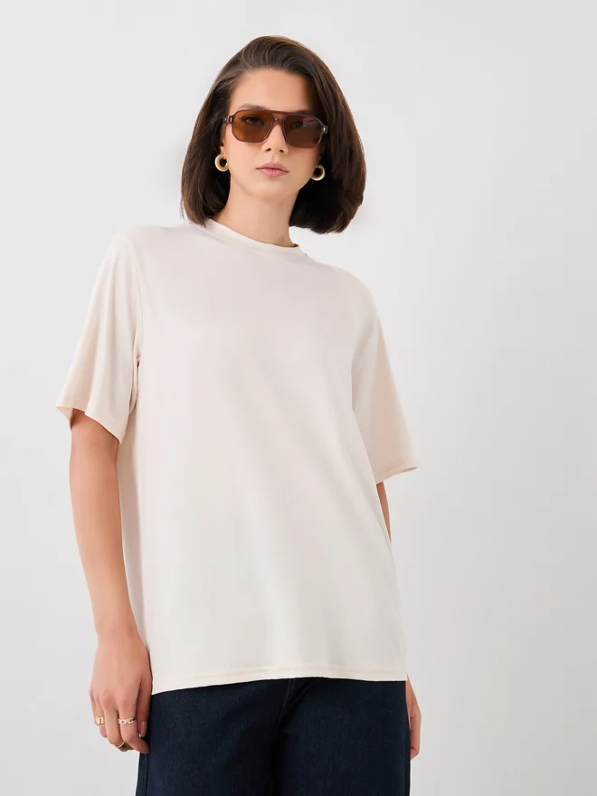 Take Two Take Two Slogan Print Short Sleeve Oversized T-Shirt