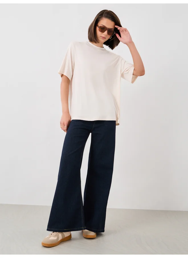 Take Two Take Two Slogan Print Short Sleeve Oversized T-Shirt