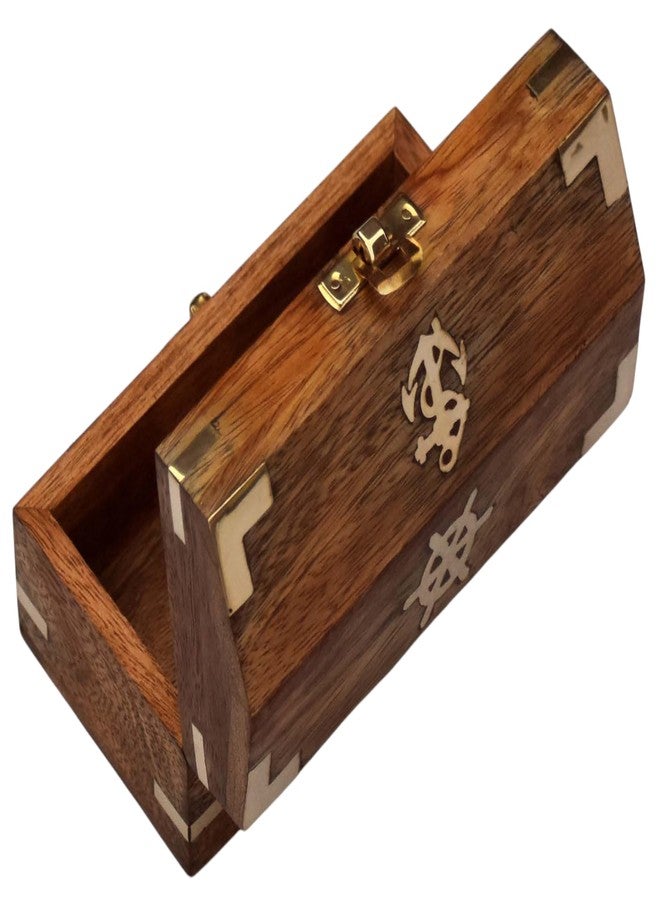 Timber Revival Co Handmade Mango Wood Jewelry Box for Women with Brass Latch – 5.75 × 3 × 2.5 in | Decorative Treasure Chest, Keepsake Birthday & Aniversary Gift - Image 4