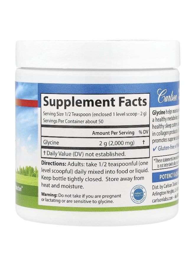 Carlson Carlson, Glycine Powder, Free Form Amino Acid, 3.53 oz (100 g)  - Image 2
