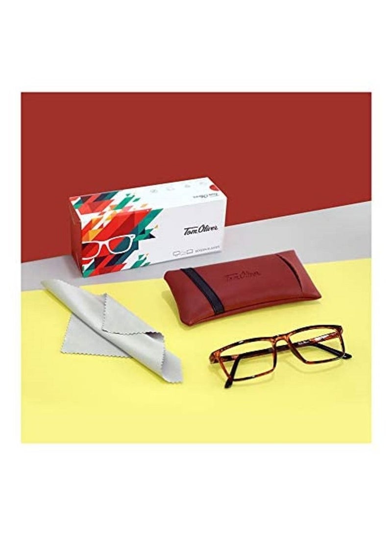 TOM OLIVER Blue Light Blocking Lightweight Computer Screen Glasses, Computer Reading/Gaming/TV/Phone for Women Men Teens Anti Eyestrain & UV Glare (Rectangle,Brown DA) - Image 3