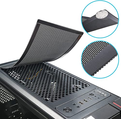YSSHUI [4 Pack] 280x140mm PC Case Dust Mesh Filter, Magnetic Frame Computer Fan Dust Mesh PC Cooler Filter Dustproof PVC Cover Grills - Black - Image 3