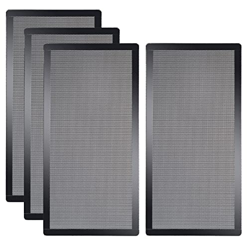 YSSHUI [4 Pack] 280x140mm PC Case Dust Mesh Filter, Magnetic Frame Computer Fan Dust Mesh PC Cooler Filter Dustproof PVC Cover Grills - Black - Image 1