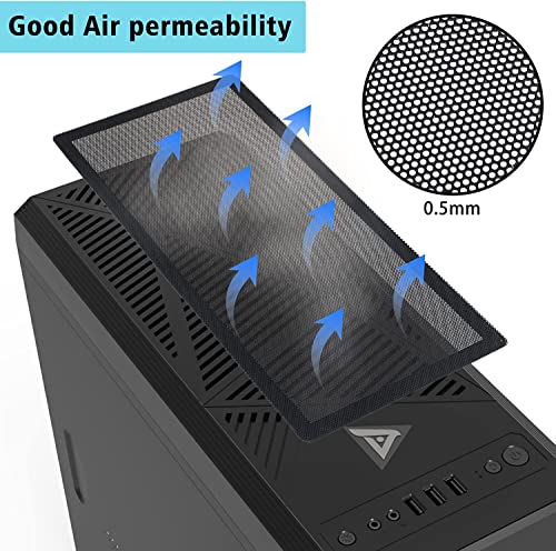 YSSHUI [4 Pack] 280x140mm PC Case Dust Mesh Filter, Magnetic Frame Computer Fan Dust Mesh PC Cooler Filter Dustproof PVC Cover Grills - Black - Image 4