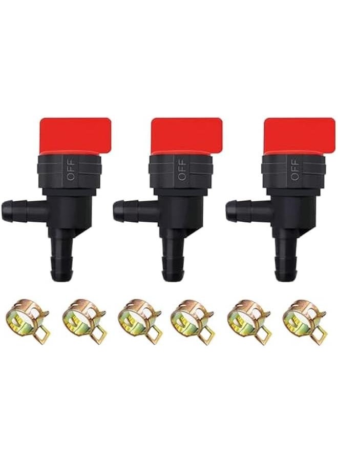 Generic 90°Fuel Shut Off Valve,3PCS 1/4Line Gas Fuel Small Engine Shut Off valves Compatible with 494769 698181 494539 Gas Fuel shutoff valves Lawn Tractors.  - Image 1