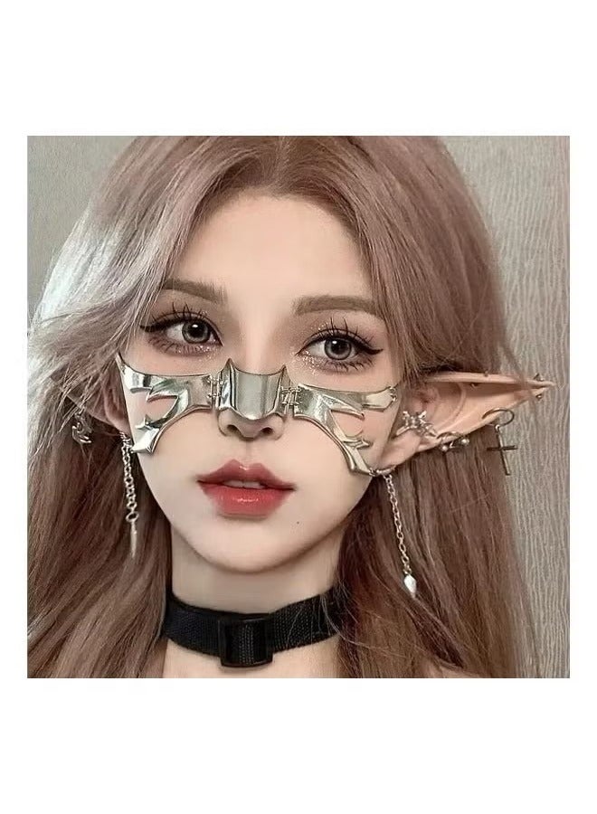 Punk Style Irregular Metal Face Mask for Women and Men, Perfect for Halloween Parties, Carnivals, Fashion Shows, Makeup Balls, and Special Occasions (1 Pack)  - Image 4