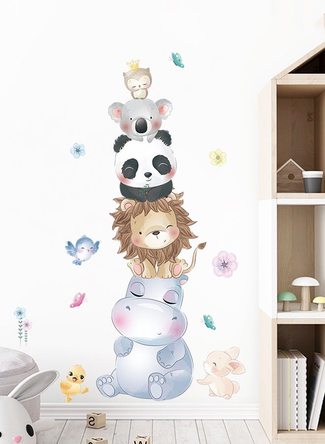 ملصقات حائط لتزيين جدران المنزل لغرف نوم الأطفال على شكل حيوانات كرتونية - Image 1