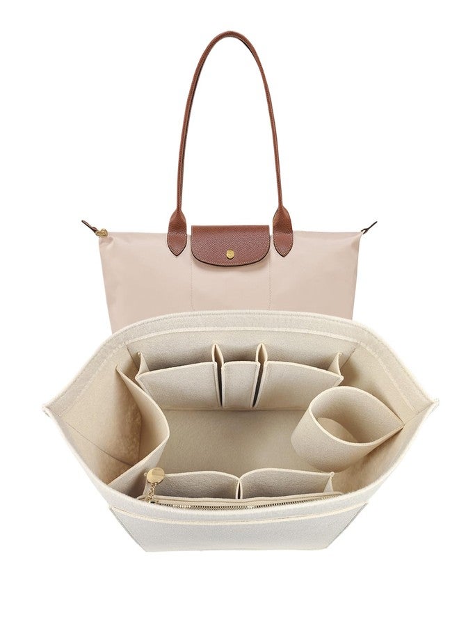 Lckaey Organizer Insert For Long Champ Le Pliage organizer LongChamp Bag Organizer For Women Purse Tote Large 026khaki-L - Image 1