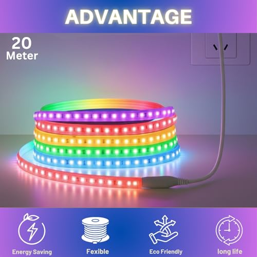 One94Store 20 Meter Multicolor LED Rope Light – Waterproof SMD LED Strip for Decoration | Cove Light for Ceiling | LED Pipe Light for Home Décor, Festivals & Diwali Decoration - Image 3
