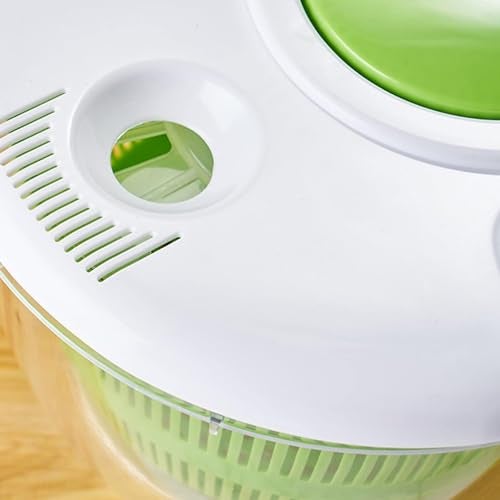 DAYANIDHI Multifunctional Salad Spinner Vegetable and Fruit Dryer | 5L Spin Basket Drainer to Remove Excess Water | Chopping Dressing Salad Food-Grade Silicone Plastic with Transparent Body (1Piece) - Image 4