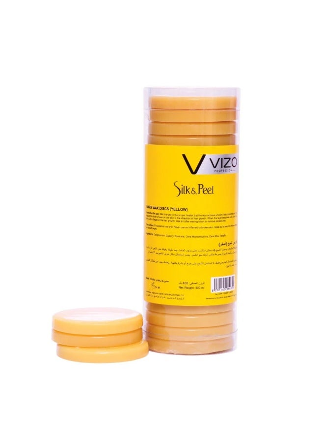 ڤيزو شمع سيلك آند بيل الدافئ الأصفر على شكل قرص في أنبوب 400 مل - Image 1