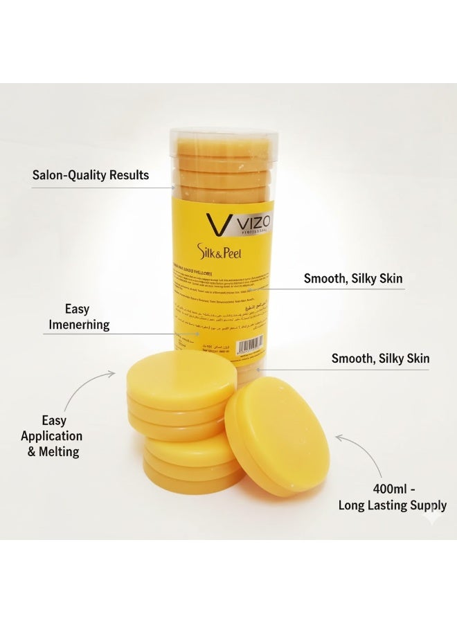 ڤيزو شمع سيلك آند بيل الدافئ الأصفر على شكل قرص في أنبوب 400 مل - Image 4