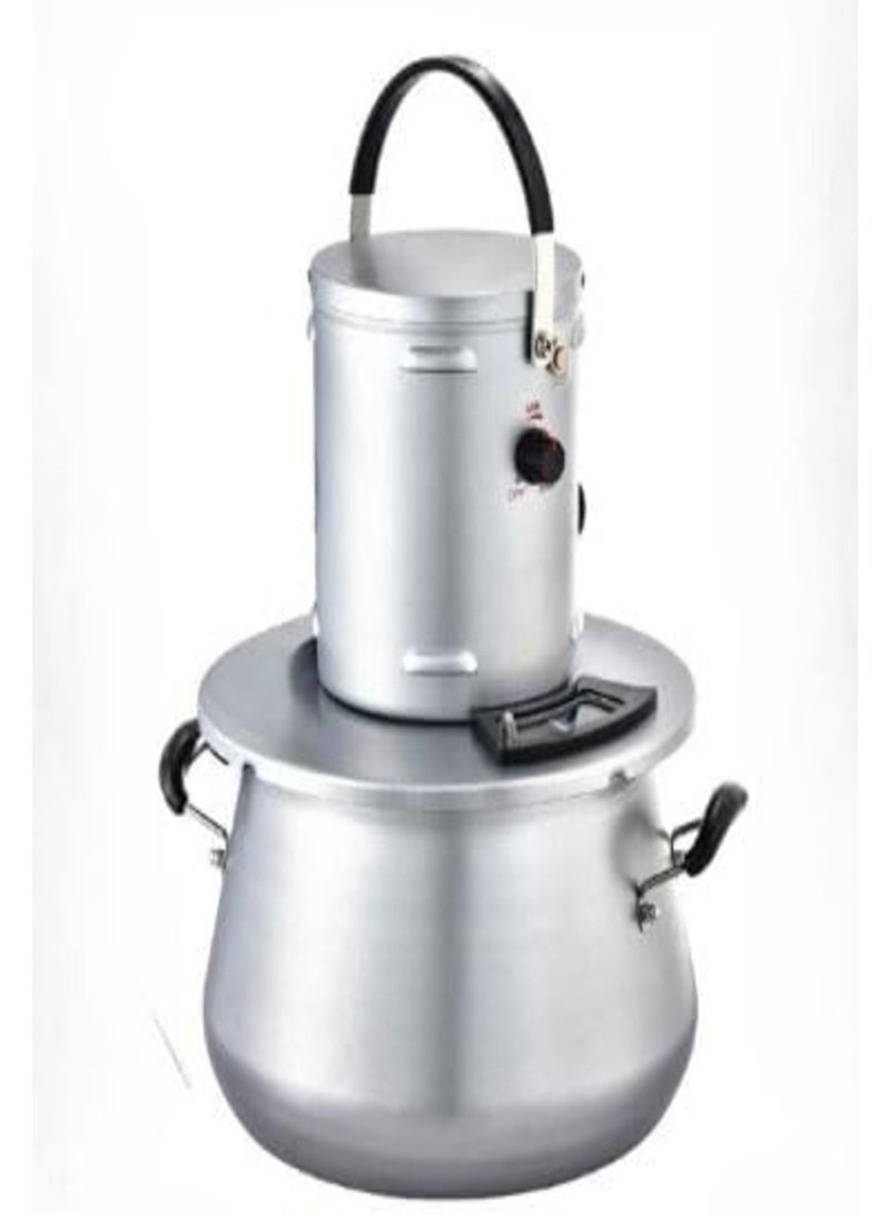 D L C Cooking Pot for Hareesa – Electric Traditional Food Cooker for Aseed, Jareesh & Harees – 500W Non-Stick Pot with Stainless Steel Mixer and Transparent Lid - Image 2