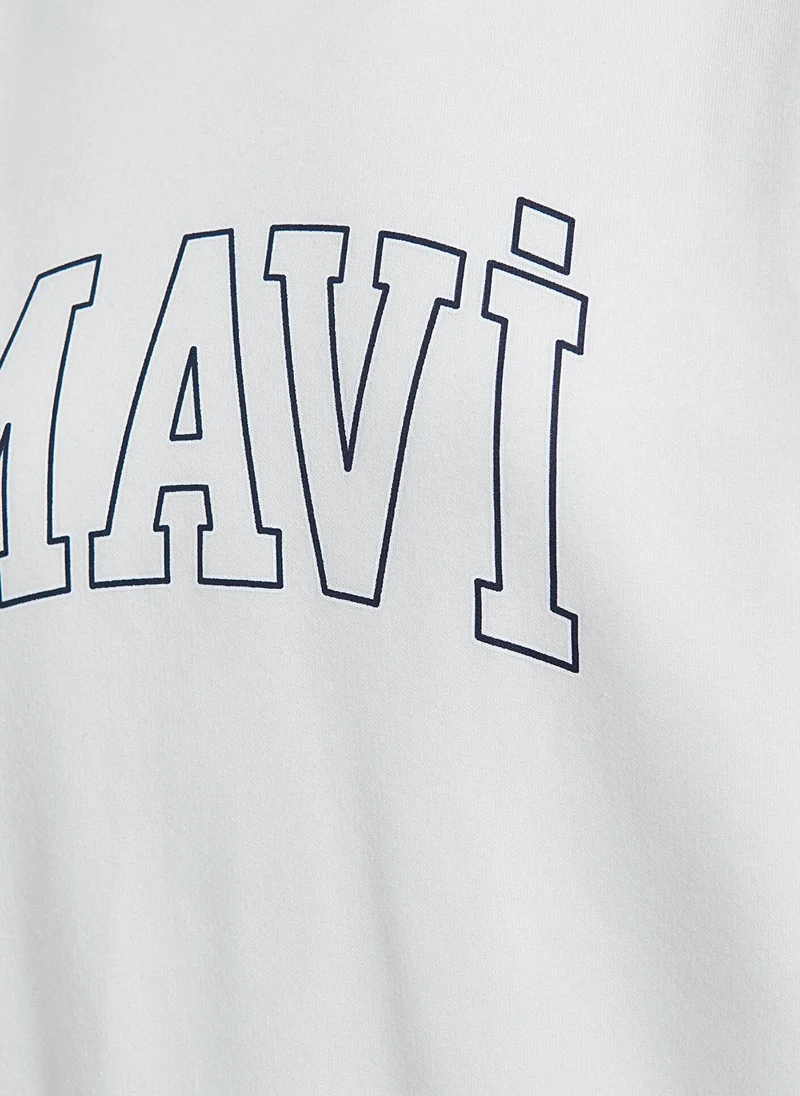 MAVI Mavi Logo Printed White Sweatshirt