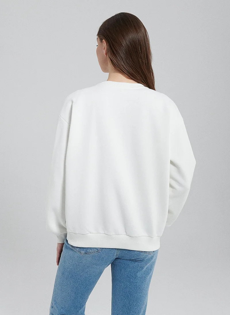 MAVI Mavi Logo Printed White Sweatshirt