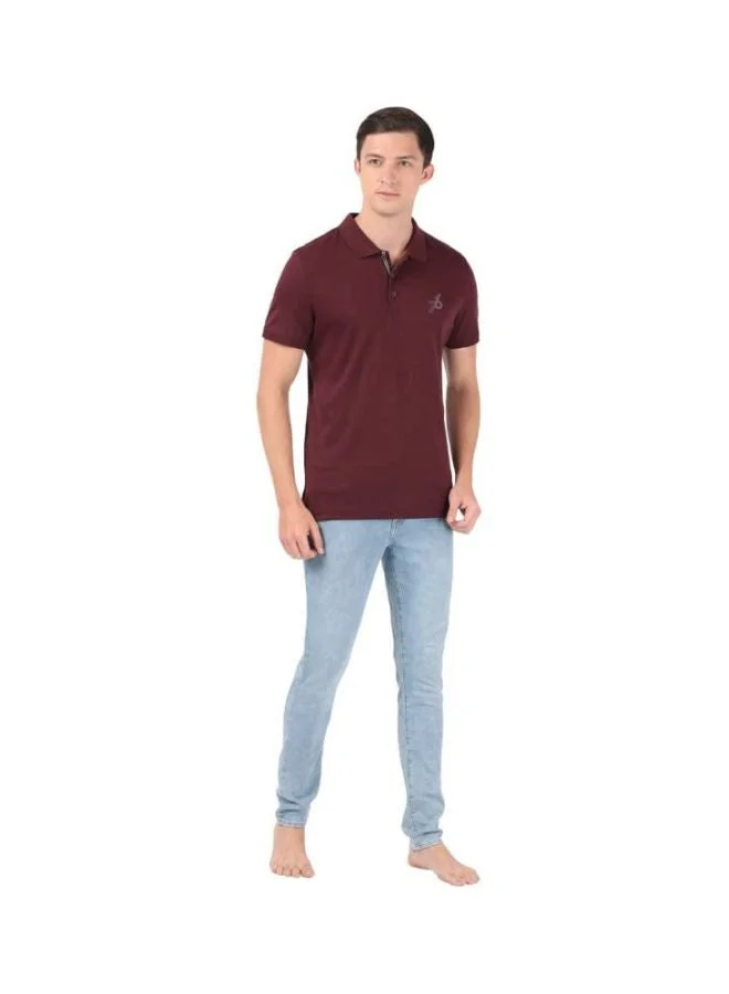 Jockey Wine Tasting 3911 Men Super Combed Cotton Rich Solid Half Sleeve Polo T Shirt for Men | Best Price UAE