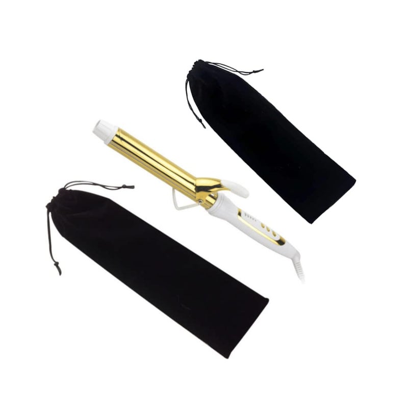 ALHBEJT Flat Iron Case Soft Cotton Curling Wand Sleeve and Travel Pouch for Hair Straighteners Curling Irons and Styling Tools 2Pcs Black