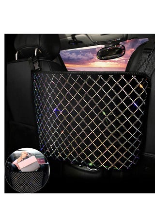 Car Handbag Purse Holder for Cars Front Seat, Seat Storage Mesh Net Bag Pocket Between Seats, Organizer Bags Automotive Accessory Women, Velvet Fabric, Colorful Hot Rhinestones - pzsku/ZD97DAB8384C3DFF1D2F7Z/45/_/1700795977/be16c024-369a-458d-bf32-633fe7de8509
