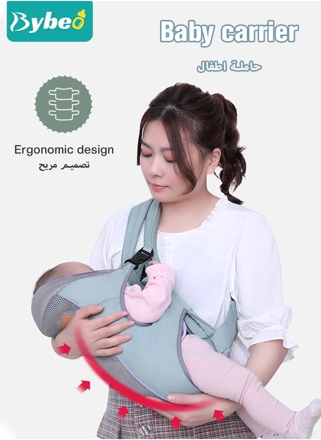 Bybeo - Baby Adjustable Wraps Carrier, Breathable Ergonomic Front Facing/Back Carriers for Newborn Newborn to Toddler 0-15kg, One Size Fits All - Image 1