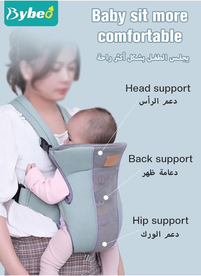 Bybeo - Baby Adjustable Wraps Carrier, Breathable Ergonomic Front Facing/Back Carriers for Newborn Newborn to Toddler 0-15kg, One Size Fits All - Image 1