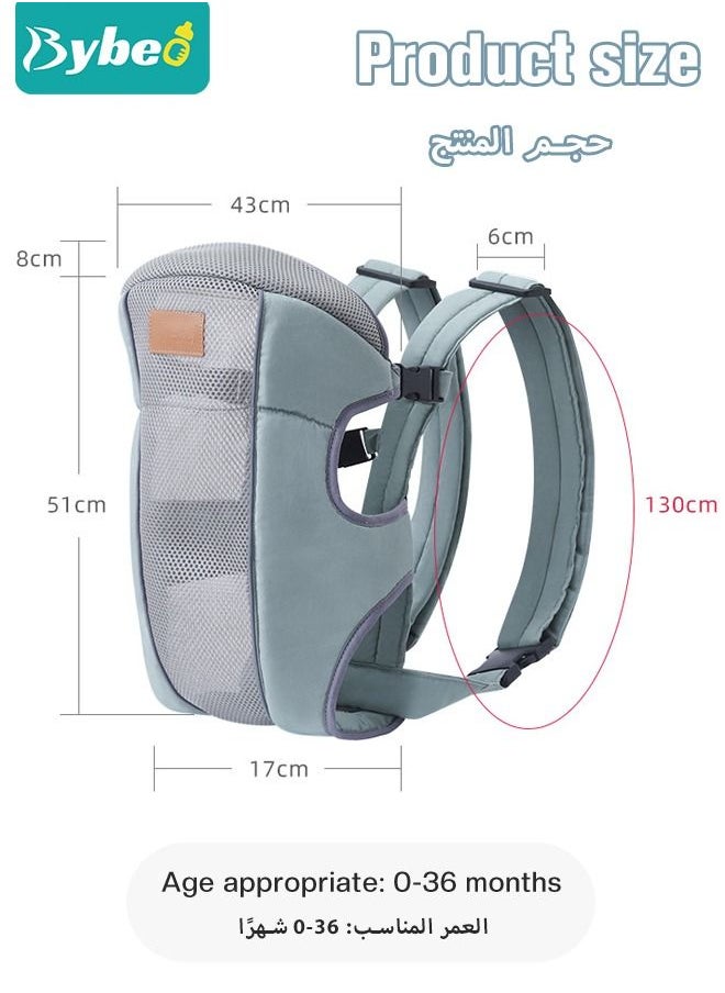 Bybeo - Baby Adjustable Wraps Carrier, Breathable Ergonomic Front Facing/Back Carriers for Newborn Newborn to Toddler 0-15kg, One Size Fits All - Image 1