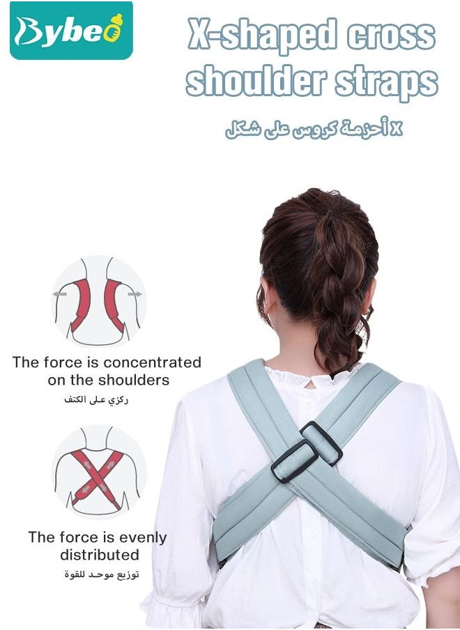 Bybeo - Baby Adjustable Wraps Carrier, Breathable Ergonomic Front Facing/Back Carriers for Newborn Newborn to Toddler 0-15kg, One Size Fits All - Image 1