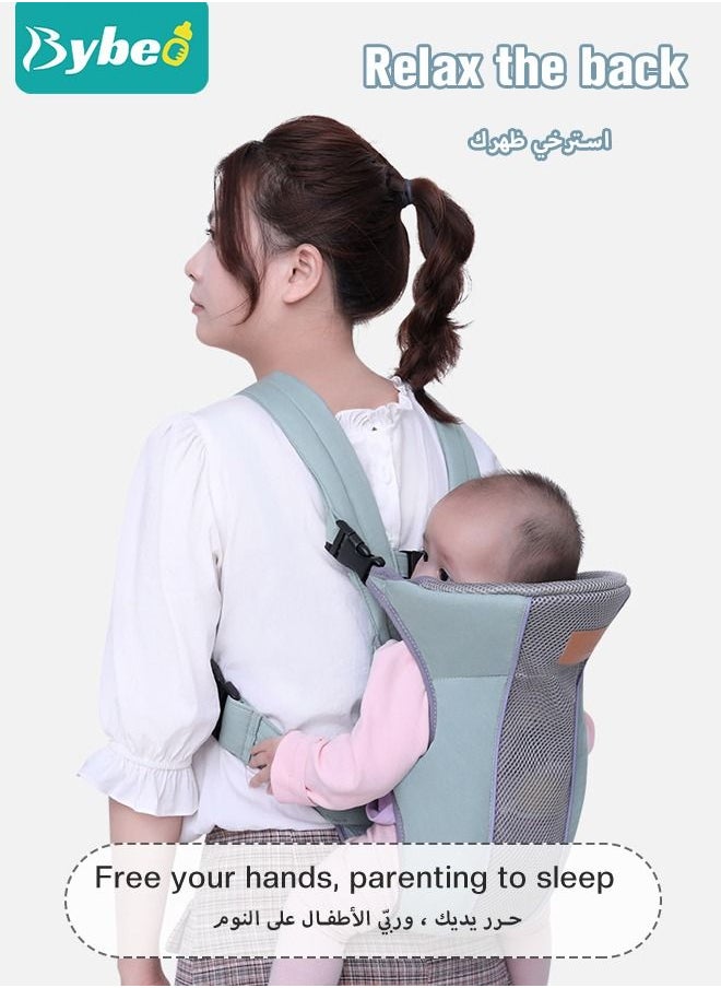 Bybeo - Baby Adjustable Wraps Carrier, Breathable Ergonomic Front Facing/Back Carriers for Newborn Newborn to Toddler 0-15kg, One Size Fits All - Image 1