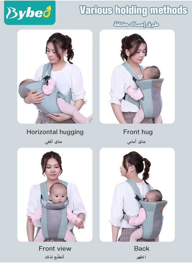 Bybeo - Baby Adjustable Wraps Carrier, Breathable Ergonomic Front Facing/Back Carriers for Newborn Newborn to Toddler 0-15kg, One Size Fits All - Image 1