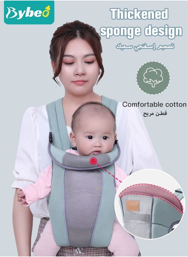 Bybeo - Baby Adjustable Wraps Carrier, Breathable Ergonomic Front Facing/Back Carriers for Newborn Newborn to Toddler 0-15kg, One Size Fits All - Image 1