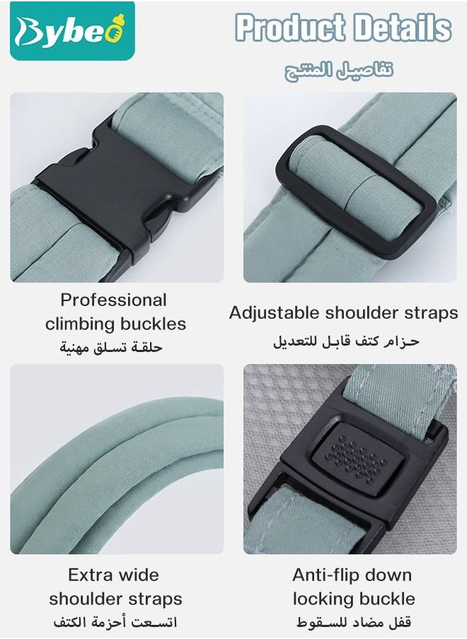Bybeo - Baby Adjustable Wraps Carrier, Breathable Ergonomic Front Facing/Back Carriers for Newborn Newborn to Toddler 0-15kg, One Size Fits All - Image 1