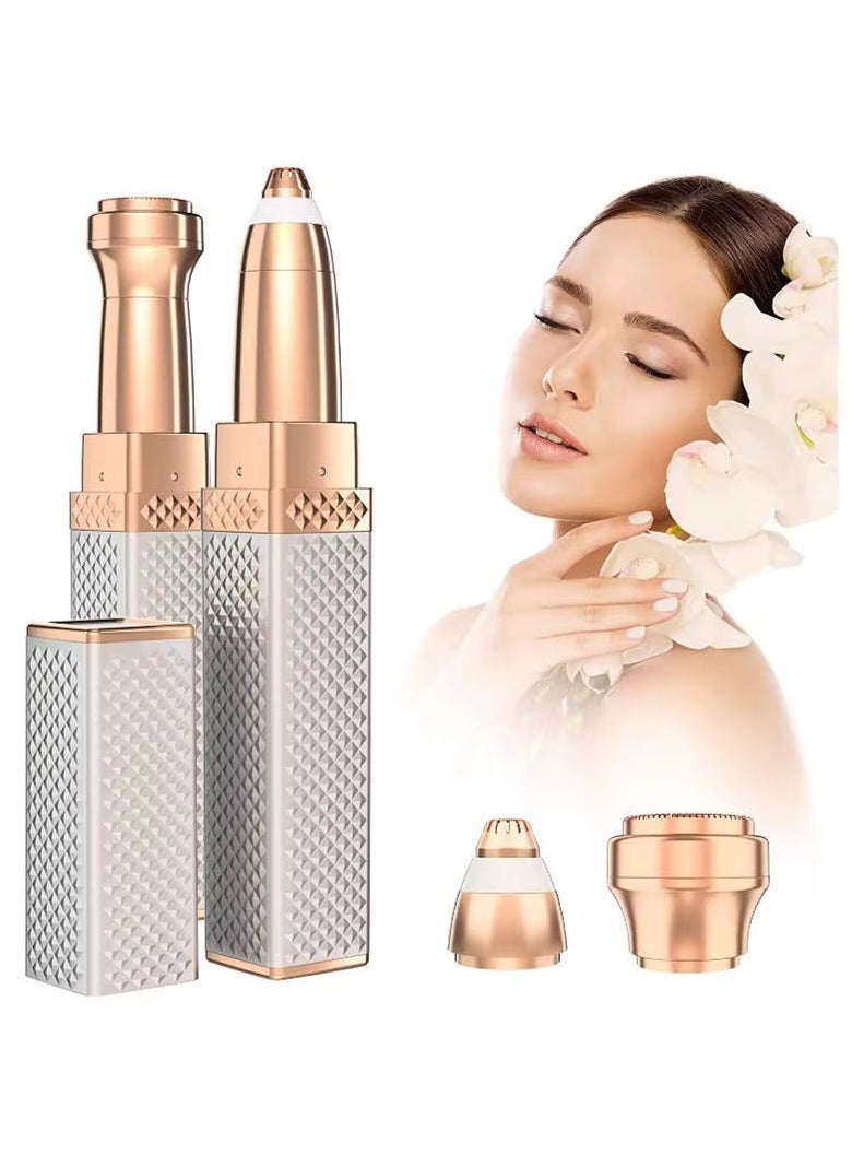 VIO 2 in 1 Facial Women Hair Remover Eyebrow Trimmer Rechargeable Painless Precision Lipstick Style Razor Trimmer for Facial Body Hair Shaver for Lips Nose Chin Face  - Image 1