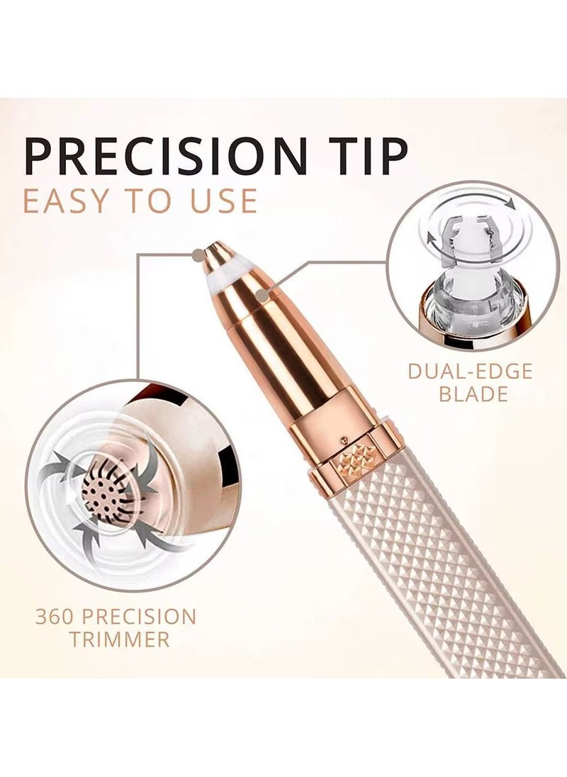 VIO 2 in 1 Facial Women Hair Remover Eyebrow Trimmer Rechargeable Painless Precision Lipstick Style Razor Trimmer for Facial Body Hair Shaver for Lips Nose Chin Face  - Image 4