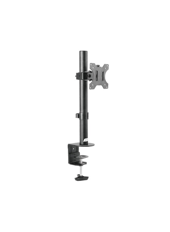Skill Tech Skilltech SH C01 Single-Monitor Articulating Arm | Heavy-Duty Steel Desk Mount | Fits 13"–32" Screens | Clamp & Grommet Installation | 8kg Capacity | 90° Swivel, 45° Tilt, 180° Rotation | VESA 75x75 & 100x100 | Matte Black - Image 1
