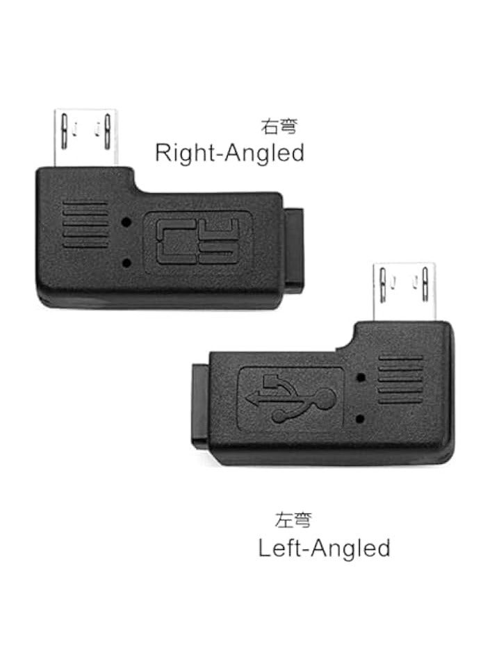 erorex 2pcs 9mm Long Connector 90 Degree Left & Right Angled Micro USB 2.0 5Pin Male to Female Extension Adapter - Image 3
