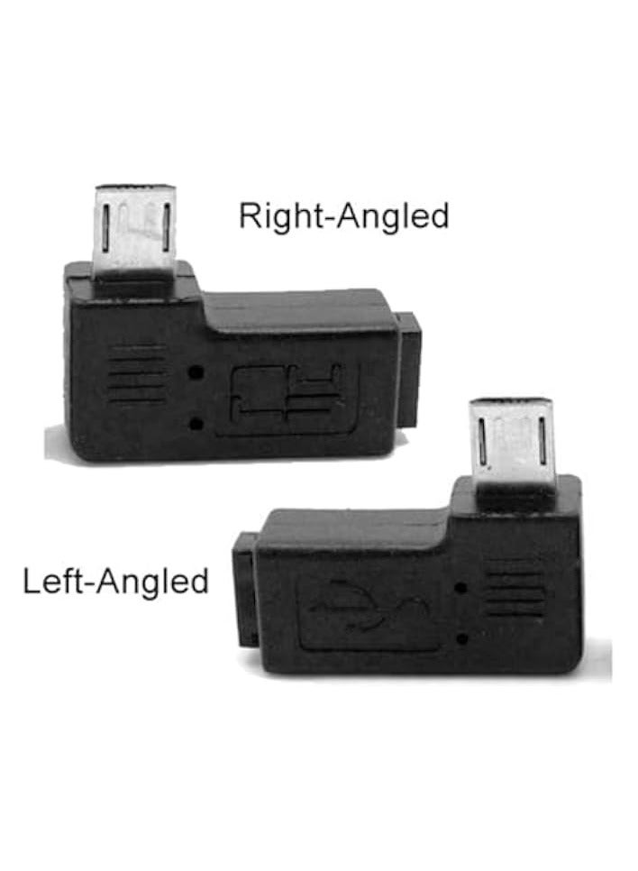 erorex 2pcs 9mm Long Connector 90 Degree Left & Right Angled Micro USB 2.0 5Pin Male to Female Extension Adapter - Image 4